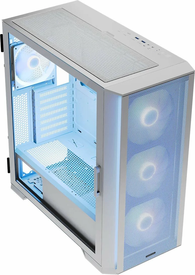 Kasë Modecom Horizon Flow ARGB AT-HORIZON-MG-ARGB-20-000000-0002 Midi Tower ATX/e-ATX, x4 ARGB fan, USB-C, e bardhë