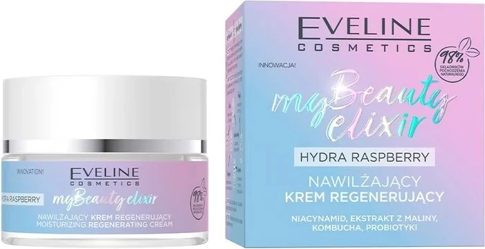 Krem hidratues rigjenerues për femra Eveline Cosmetics My Beauty Elixir Hydra Raspberry, 50ml