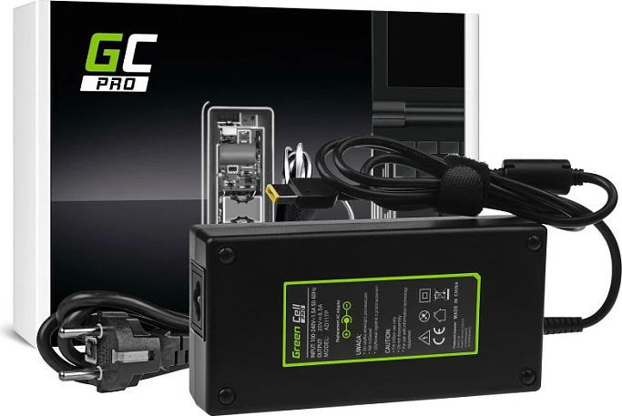 Karikues/Adapter rryme Green Cell PRO 20V 8.5A 170W për Lenovo Legion 5/Y530/Y540/Y720, i zi