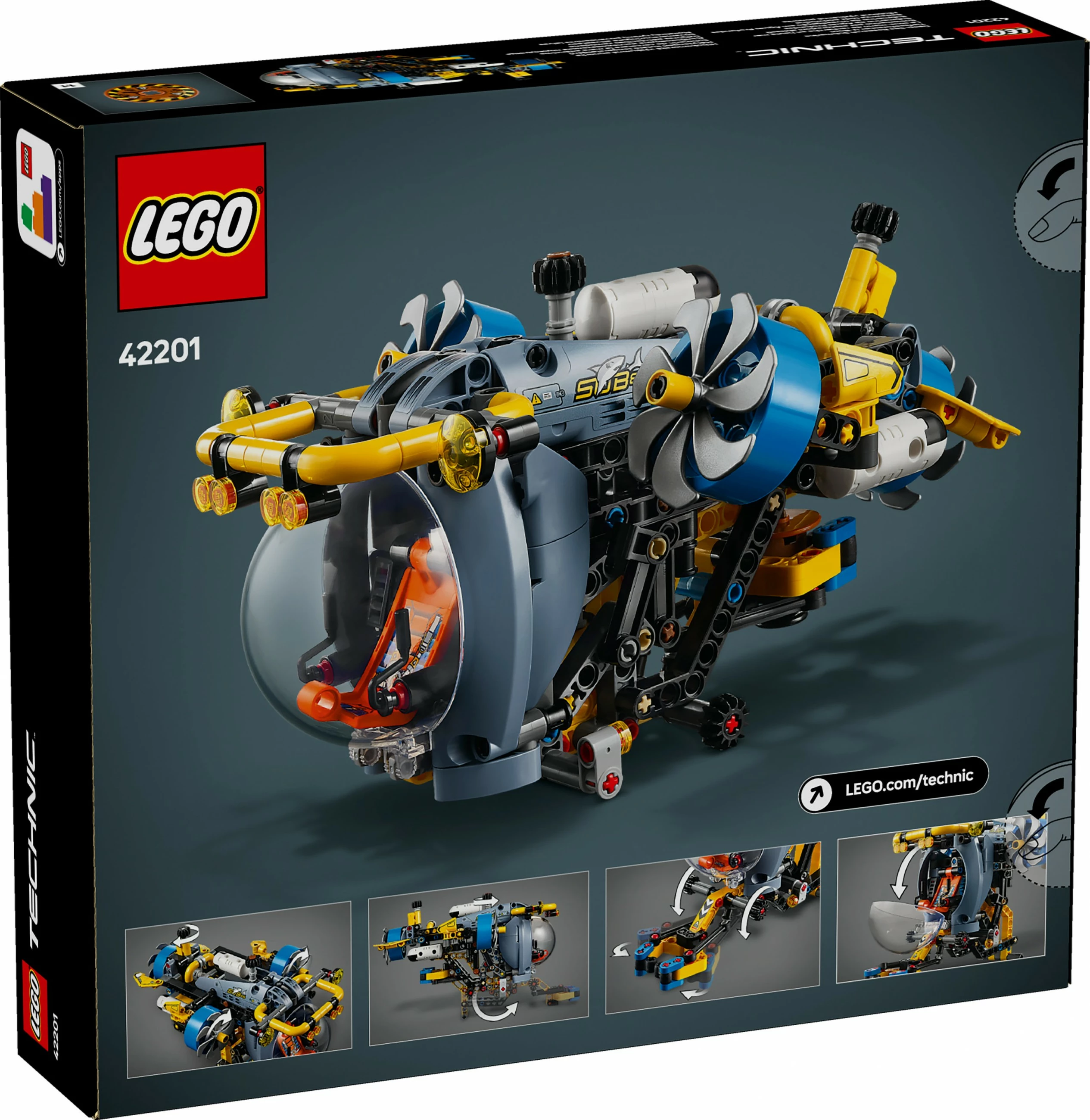 Set ndërtimi LEGO Technic 42201, nëndetëse kërkimore, 413 pjesë, multikolor