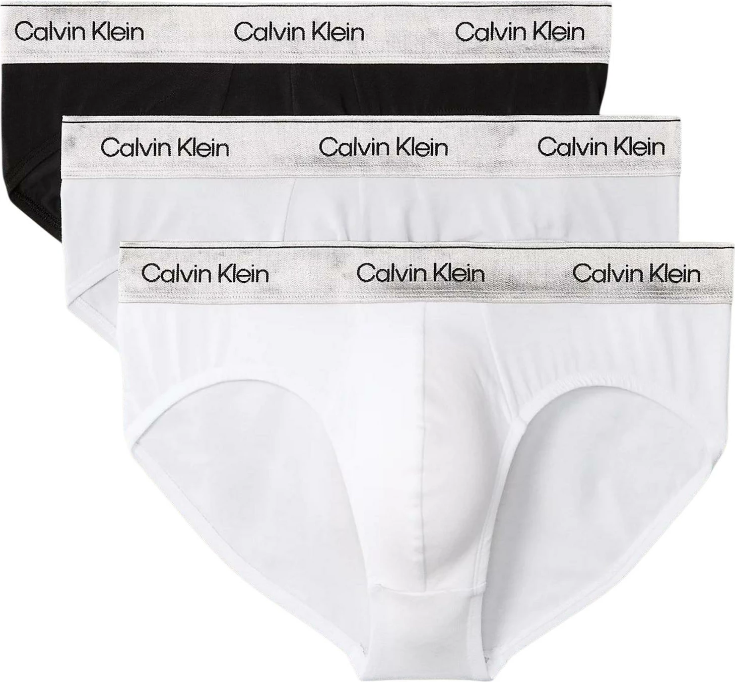 Të brendshme për meshkuj Calvin Klein Underwear Hip Brief 3PK LV00NB4574, të zeza me argjend