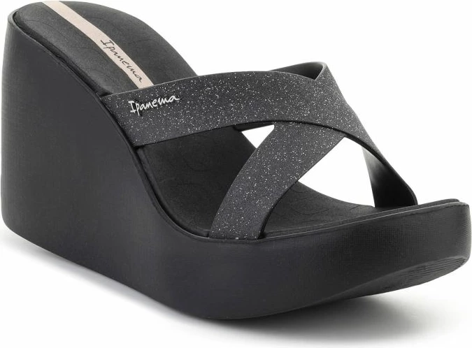 Shlapa femrash Ipanema High Fashion II Slide 83646-BQ589, të zeza/glitter/bezhë