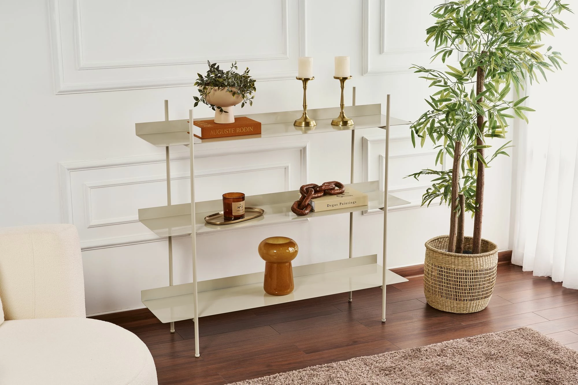 Raft multifunksional, ngjyrë taupe, Skye Decor, SHB-015-B, 120x34x106 cm