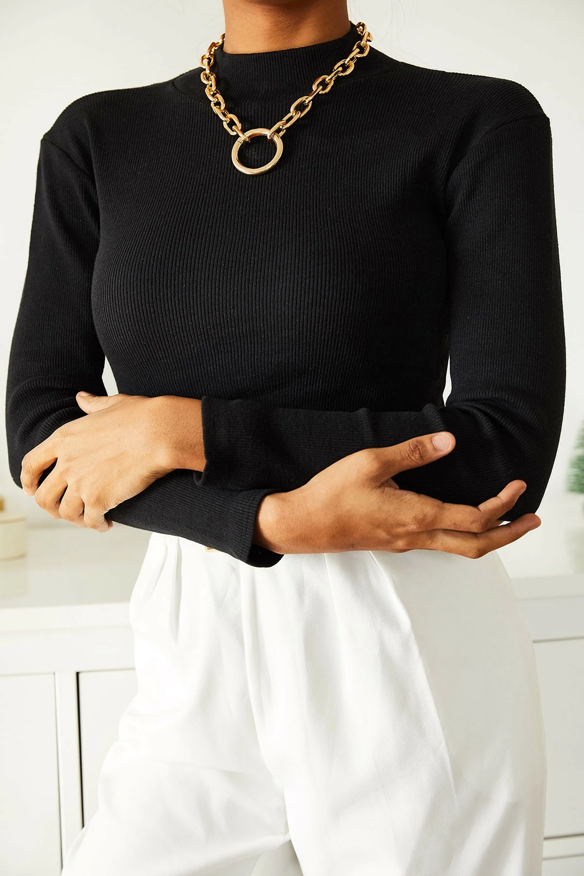 Pulovër për gra, e zezë, Jumeon X3023