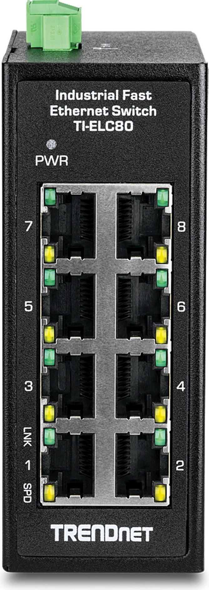 Switch industrial TRENDnet TI-ELC80, 8-Port Fast Ethernet 10/100, DIN-Rail, IP30, i zi