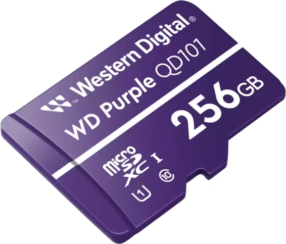 Kartë memorie microSDXC SanDisk WD Purple QD101 256GB Class 10 UHS-I (U1) Ultra Endurance, vjollcë