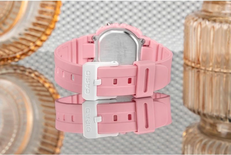 Orë dore digjitale femra CASIO LA-20WH-4A1EF, rozë, me kuti