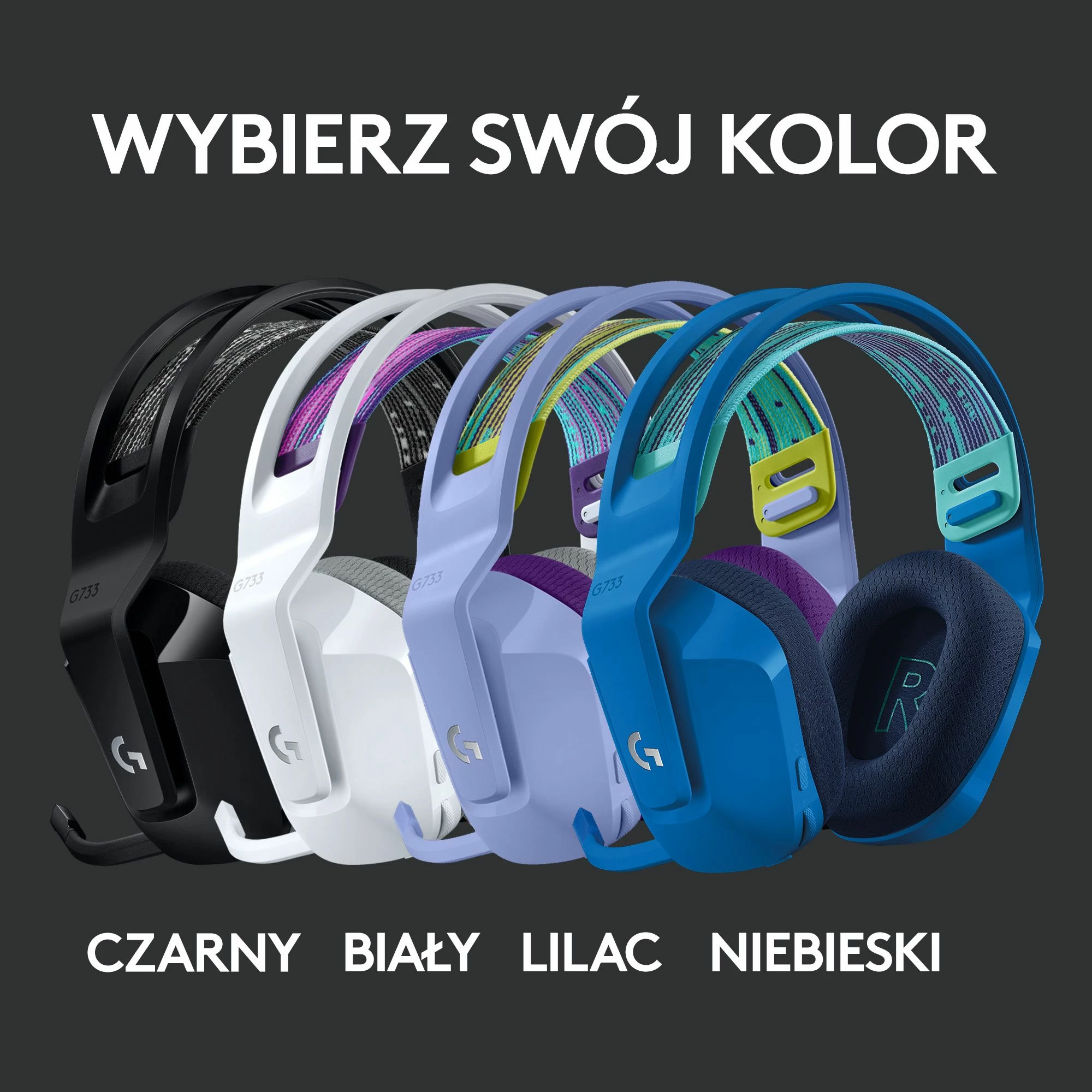 Kufje gaming Logitech G733 LIGHTSPEED (981-000890), wireless, 7.1 surround, USB, vjollcë 7
