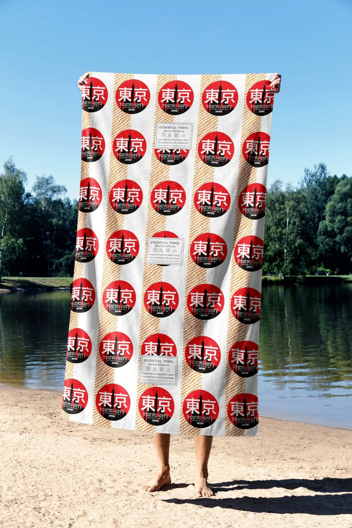 Peshqir plazhi Mijolnir, Tokyo Rising Sun, 90x150cm