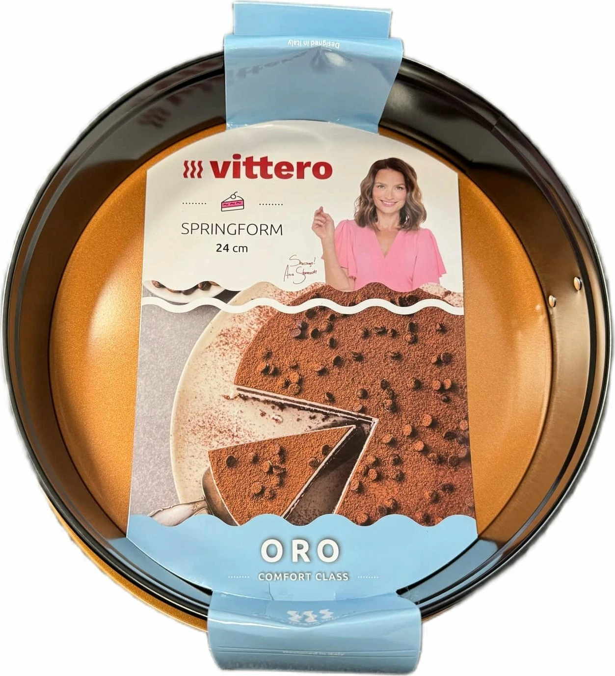Kallëp torte springform Vittero Oro 24x6.8 cm, ngjyrë ari/zi, 1 copë