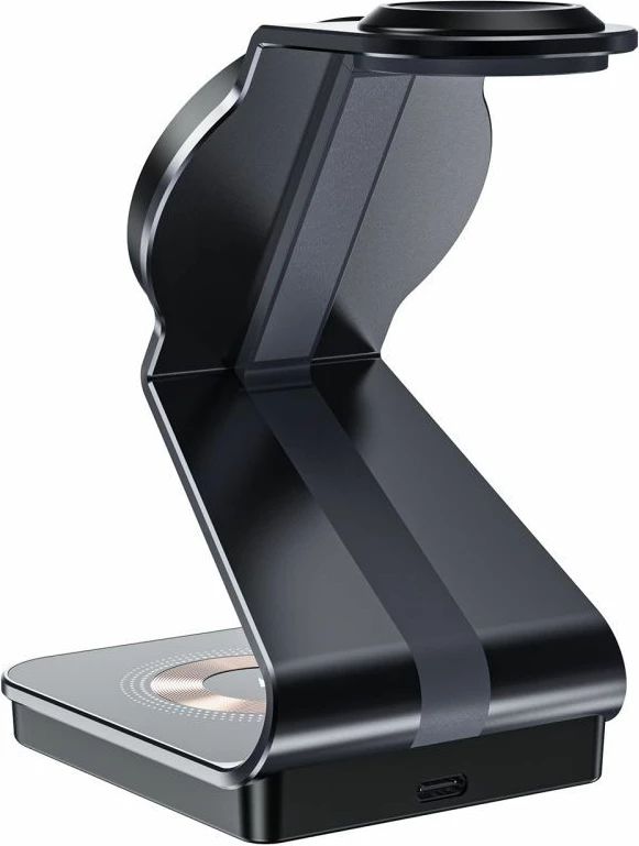 Karikues induktiv 3-në-1 Tech-Protect QI15W-A29 me MagSafe, për smartphone, Apple Watch dhe AirPods, i zi