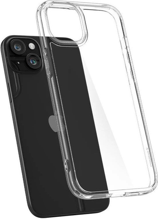 Mbështjellës Spigen Crystal Hybrid për iPhone 15 Plus, Transparent