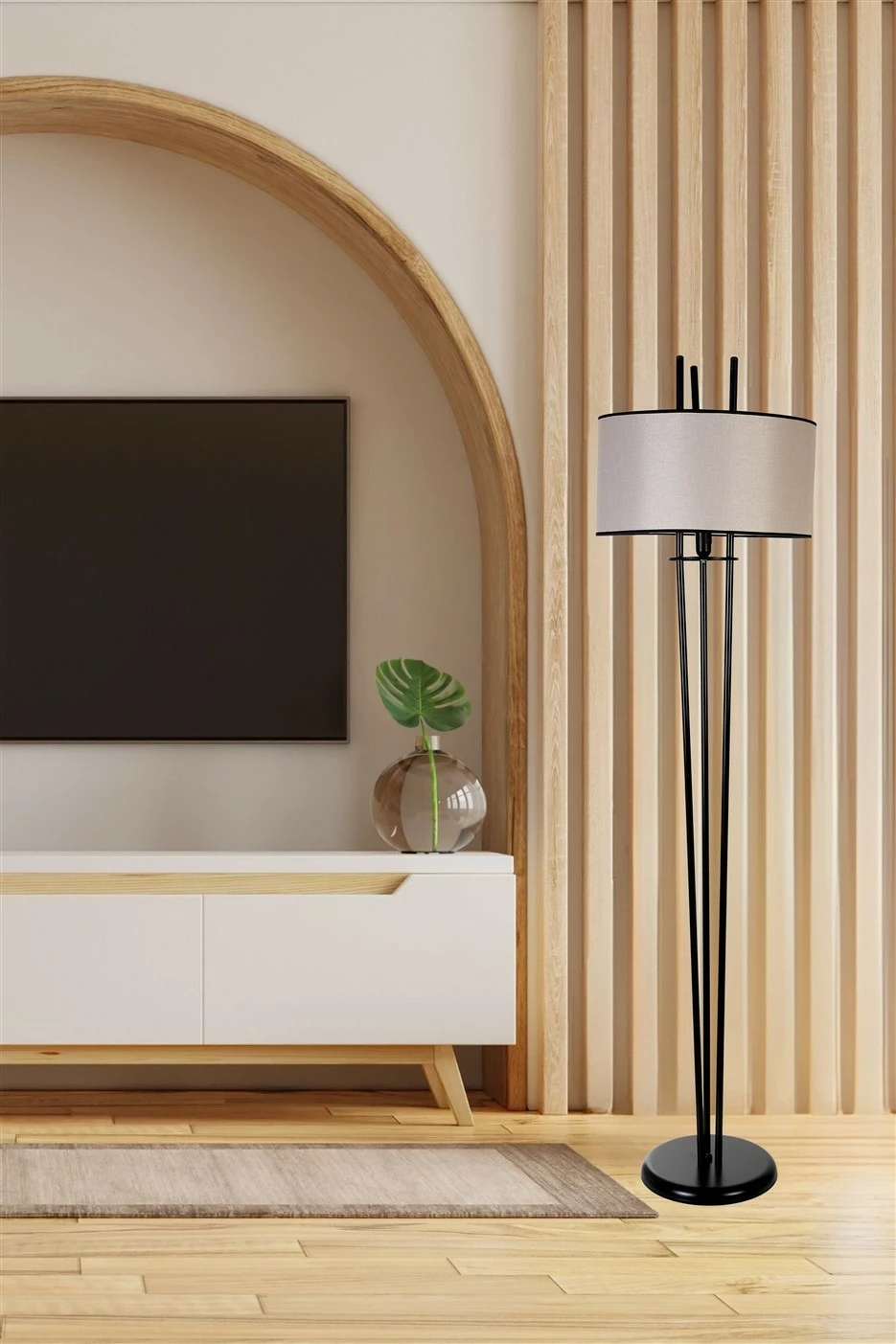 Llambë dyshemeje Opviq, 8822-10, gri dhe e zezë, 165cm