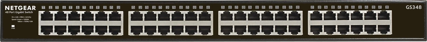Switch Netgear GS348-100EUS, 48 porte, për kabinete 19", metal