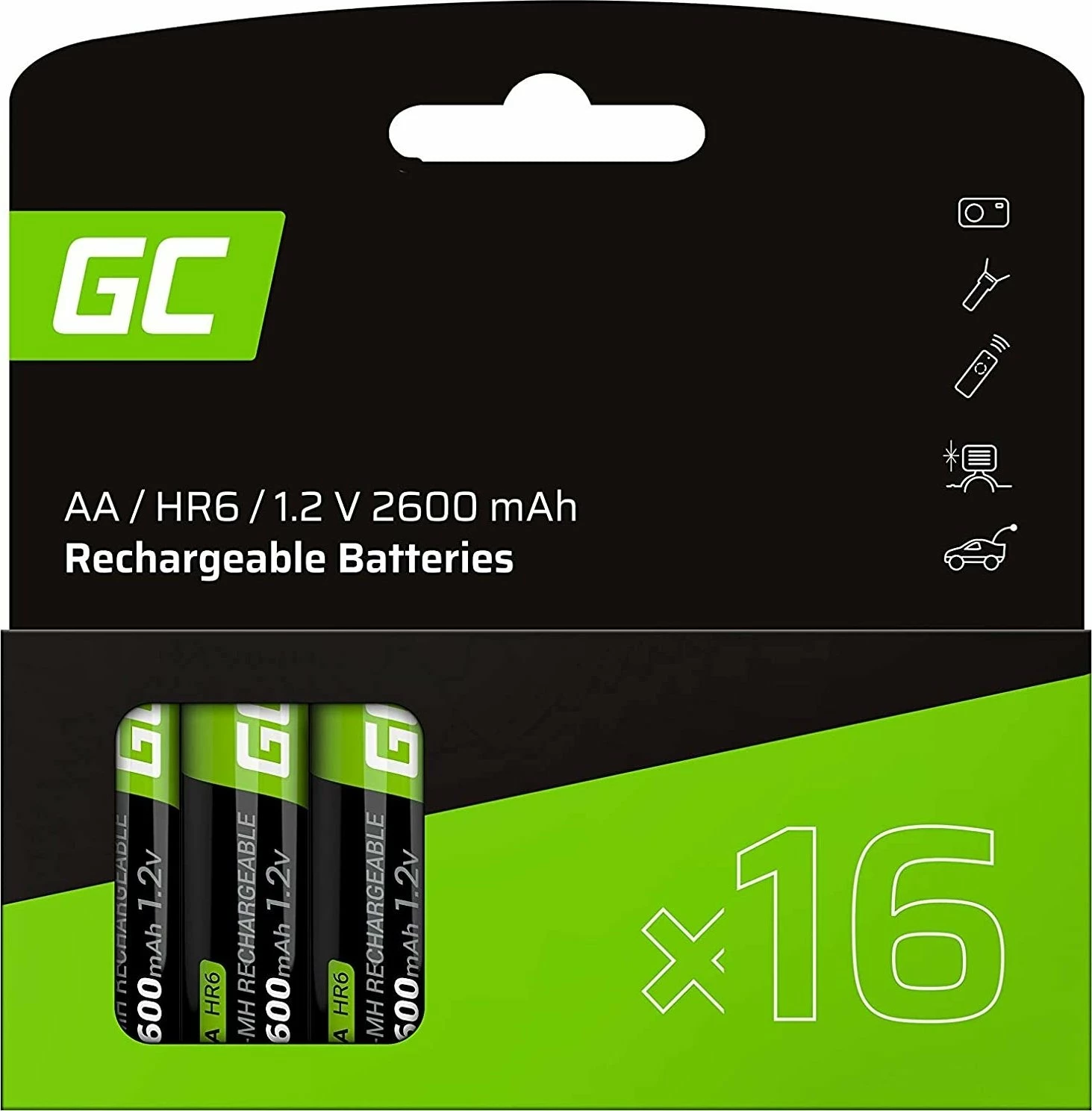 Bateri të rikarikueshme Green Cell GR10 AA/R6 2600mAh 1.2V, paketim 16 copë