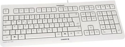 Tastierë Cherry KC 1000 me kabllo, CH layout, bardhë/gri