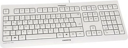 Tastierë Cherry KC 1000 me kabllo, CH layout, bardhë/gri