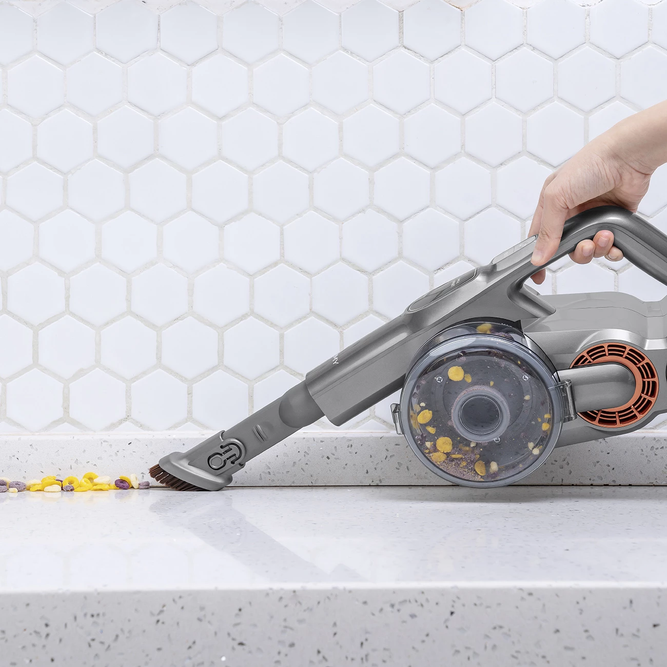 Fshesë me korrent pa kabllo JIMMY H9 Pro, 600 W, 0.6 L, gri/portokalli, me ekran LED