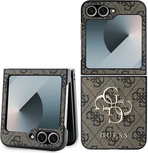 Mbështjellës Guess Leather 4G Metal Logo për Samsung Galaxy Z Flip 6, Kafe