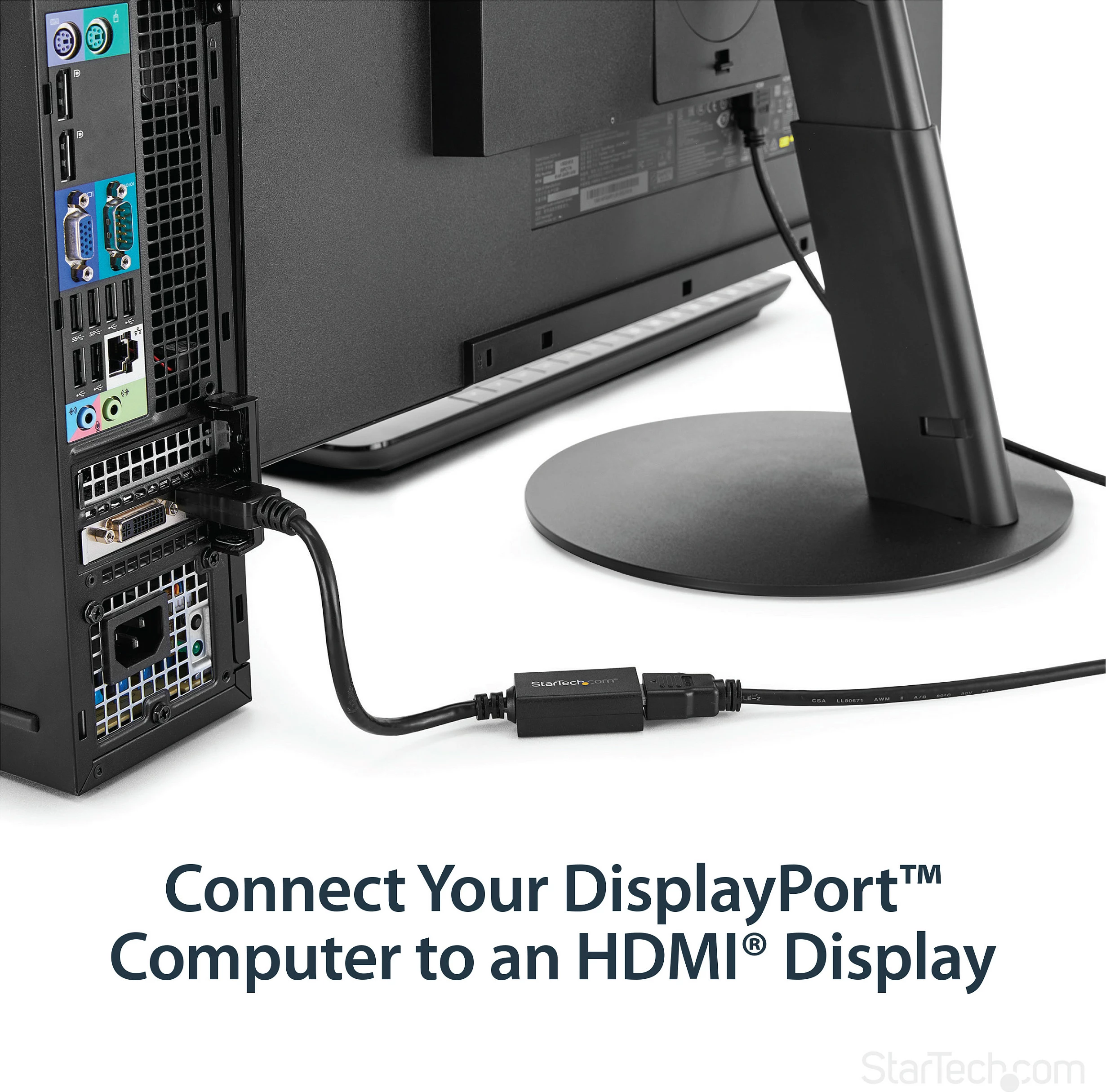 Adapter kabllo DisplayPort në HDMI StarTech DP2HDMI2, 0.21 m, 1080p, i zi
