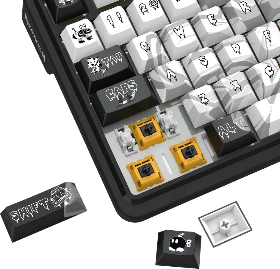 Tastierë mekanike Redragon K719GF-RGB-PRO Artemis Pro, 96%, RGB, wireless/wired, bardhë-zi