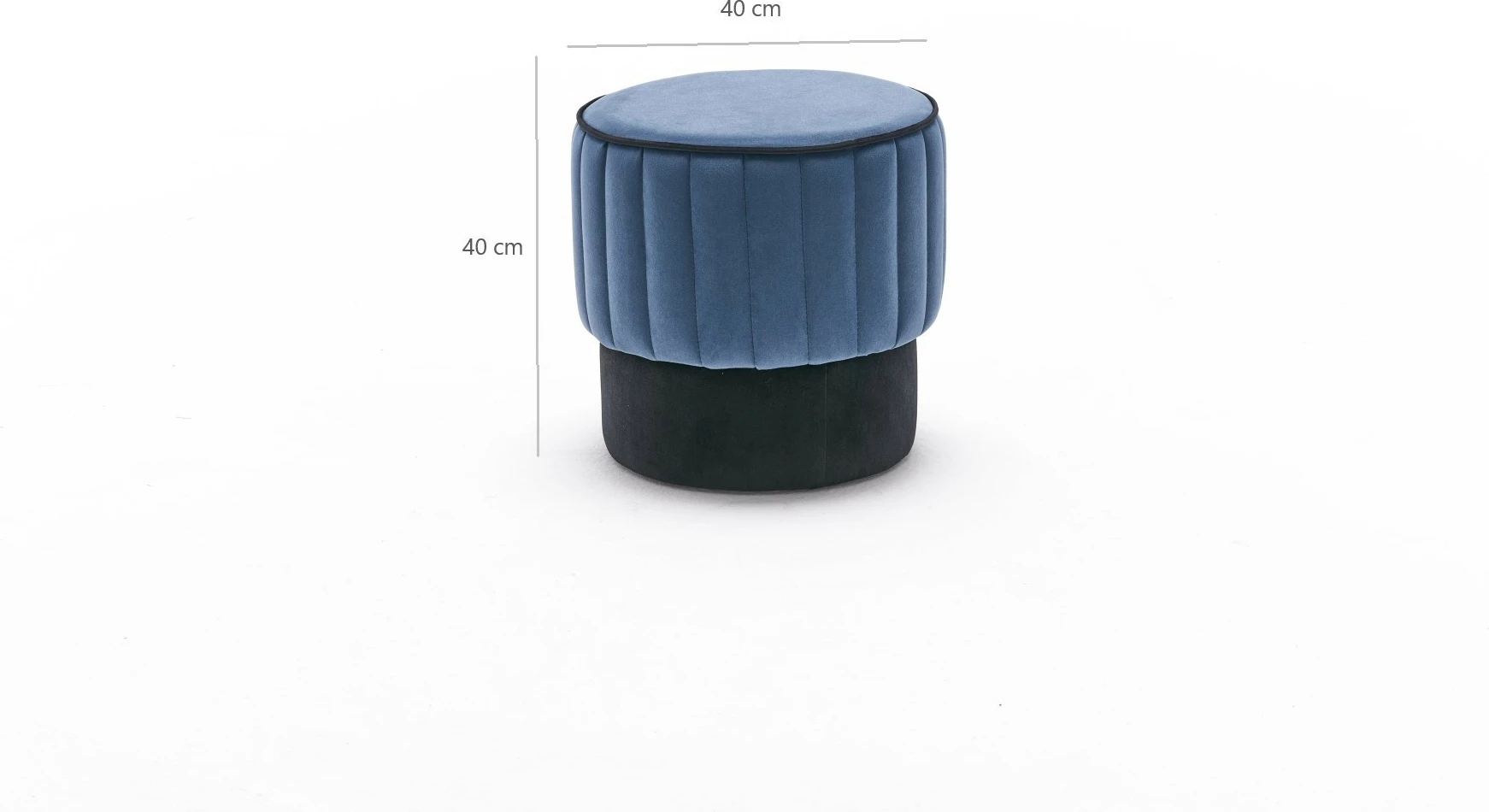 Puf Atelier del Sofa, kadife moderne, ngjyrë kaltër