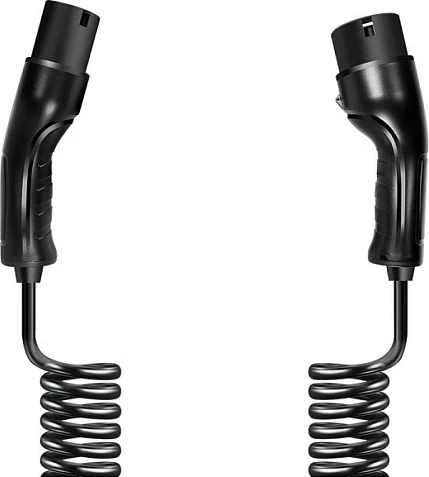 Kabllo karikimi për veturë elektrike LogiLink Type 2 Spiral, 11kW 3P 20A, 5m, e zezë