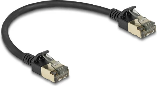 Kabllo rrjeti DeLOCK Cat8.1 RJ45 Slim Pro 0.25 m, 40Gbps, e zezë