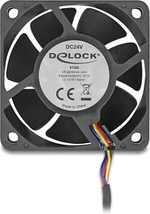 Ventilator kasë DeLOCK 67300, 60mm, 24V, 4-pin, 5000RPM, i zi