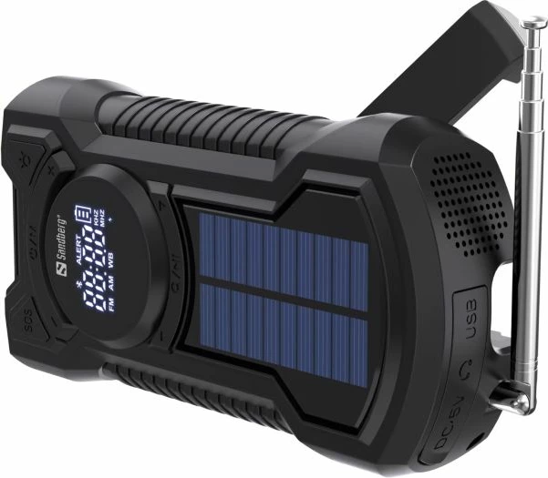 Radio emergjence SANDBERG Survivor Radio All-in-1 5000 421-03, powerbank 5000mAh, Bluetooth 5.0, AM/FM, dritë LED, karikim solar & me dorezë, e zezë