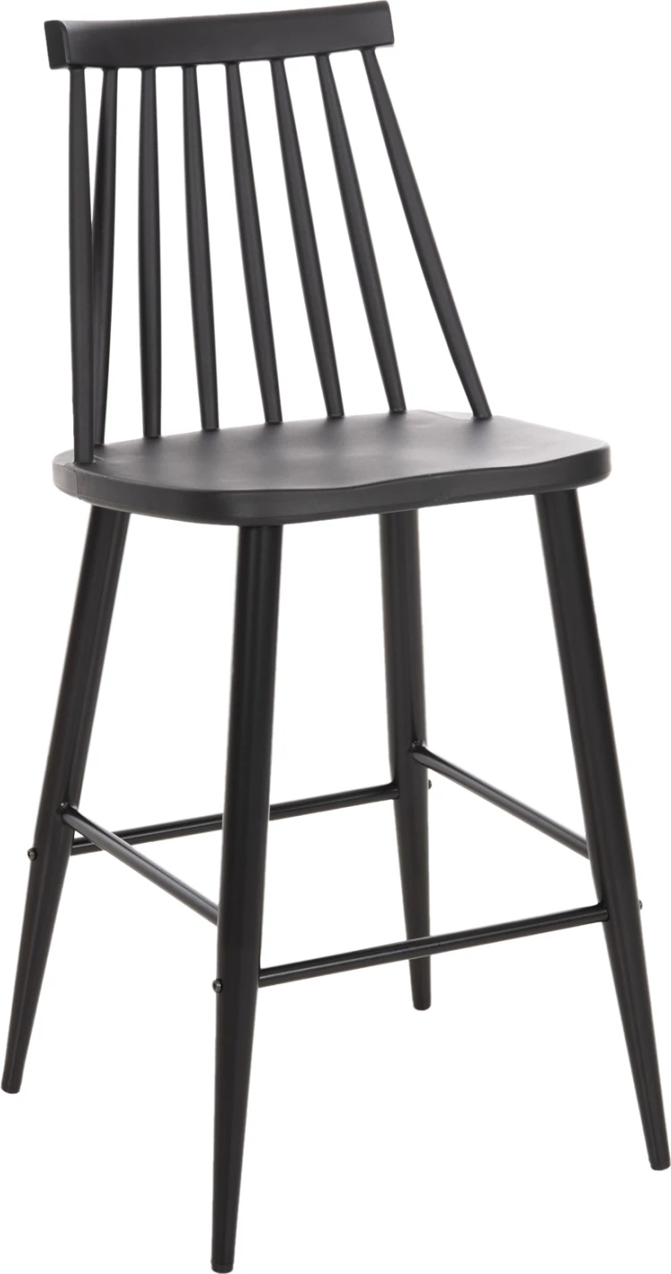 Karrige për bar mesatare VANESSA FH9300.12 polipropilen & metalike, e zezë, 45,5x46x97H cm., set prej 2 copë