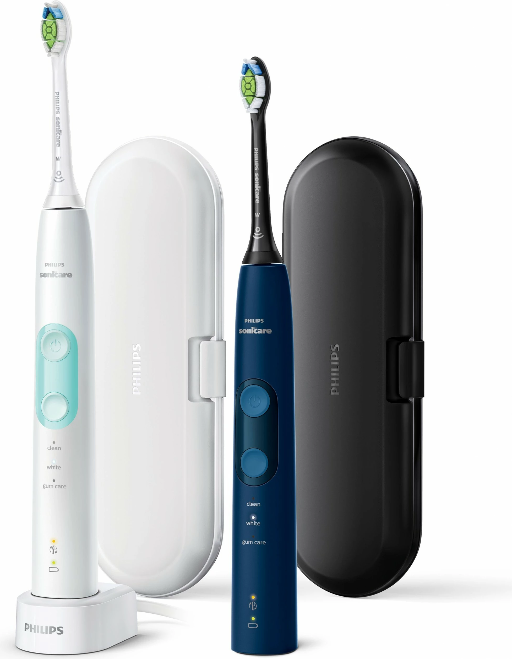 Furçë dhëmbësh elektrike Philips Sonicare ProtectiveClean 5100 HX6851/34, 2 copë, 62000 lëvizje/min, mente/bardhë