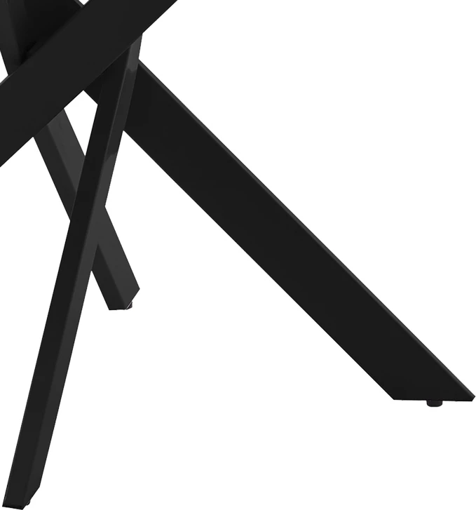 Tavolinë Dammero, krem, MDF, këmbë metalike të zeza, D100x75cm