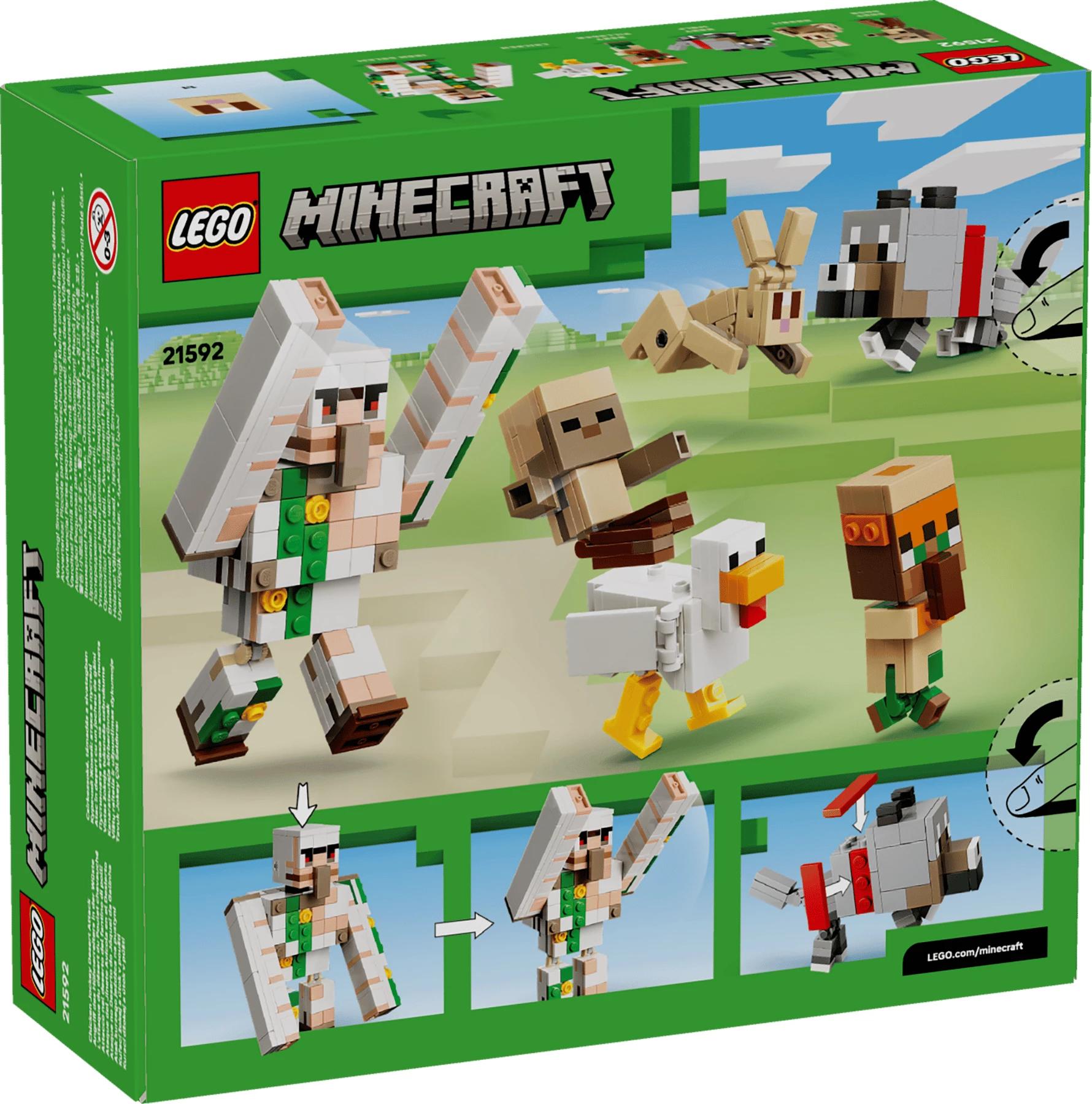 Set ndërtimi LEGO Minecraft Chicken Jockey Desert Attack 21592, 428 copë