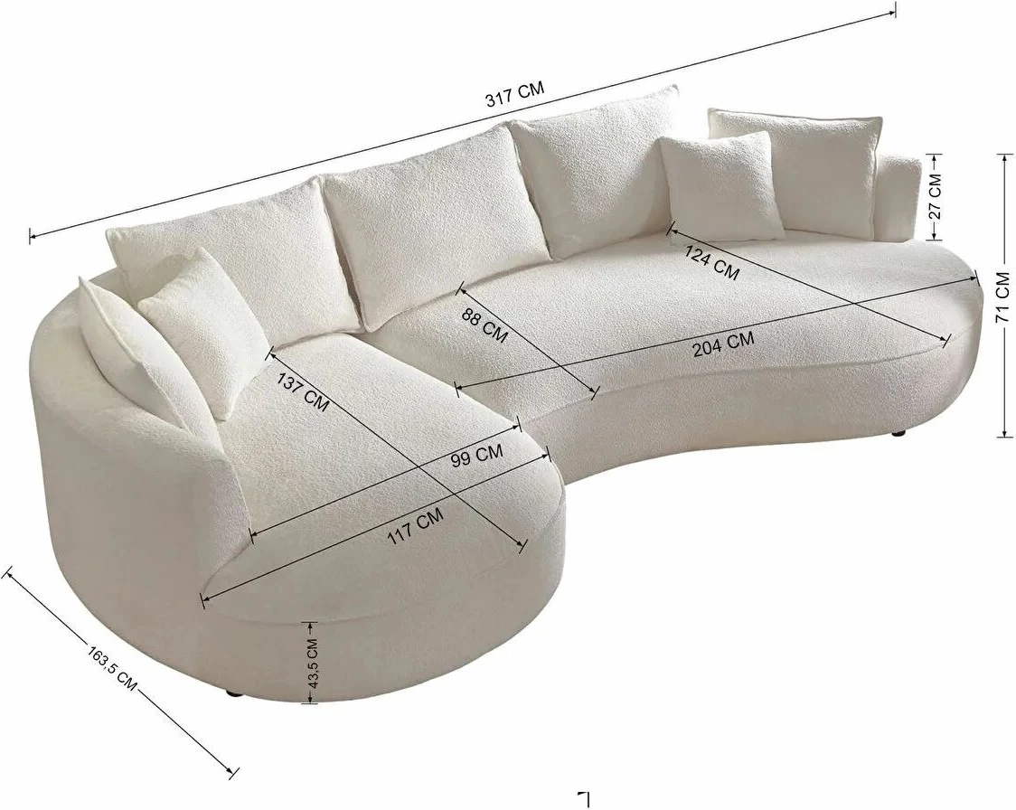 Këndare Venedik, e bardhë, Atelier del Sofa, majtas