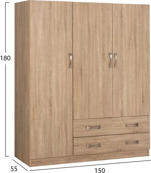 Dollap 3Dyer me 2Sirtarë FH384.02 Sonama 150x55x180cm