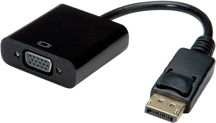 Adapter VALUE DisplayPort në VGA, 0.2m, 1080p/60Hz, i zi