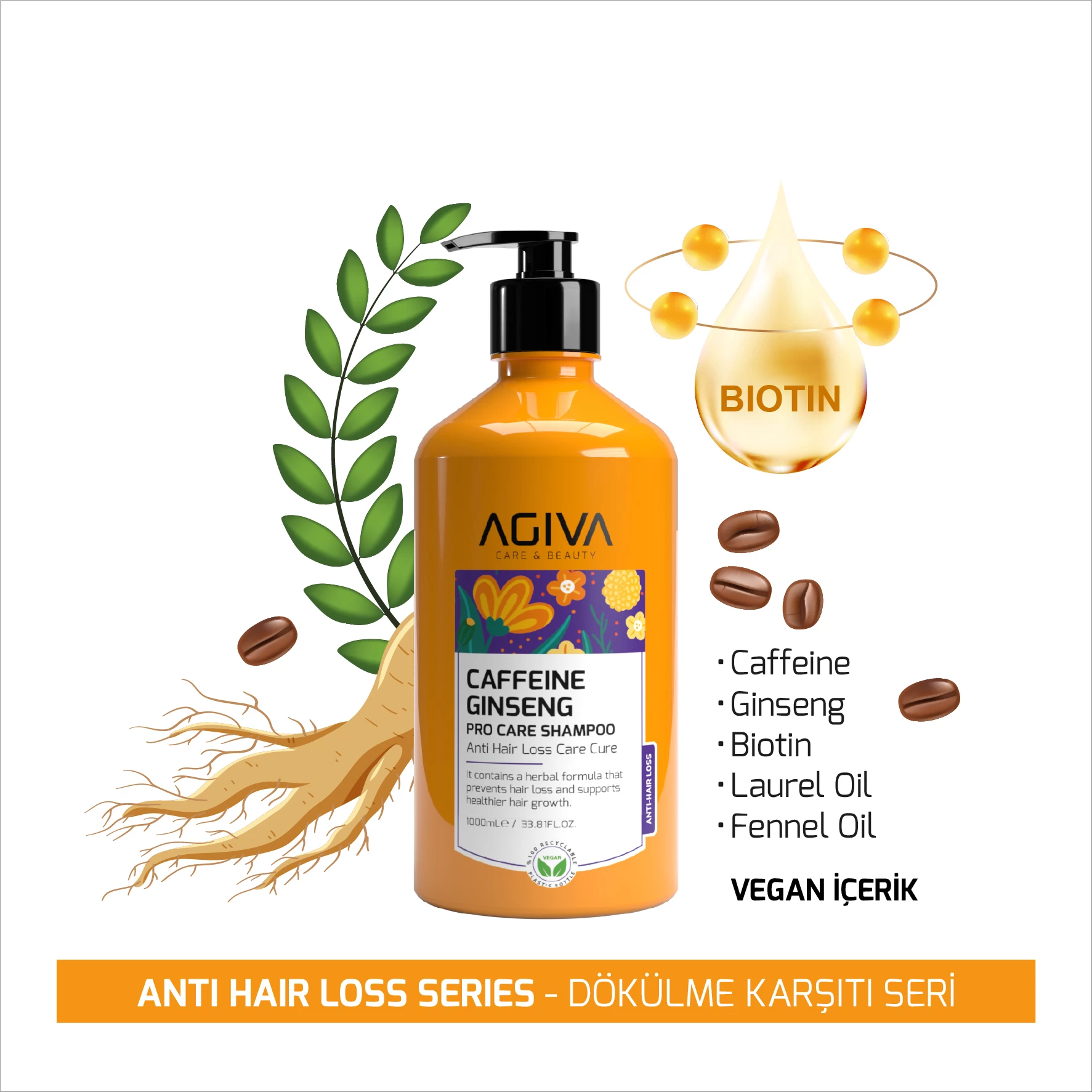 Shampon Agiva Caffeine Ginseng Pro Care