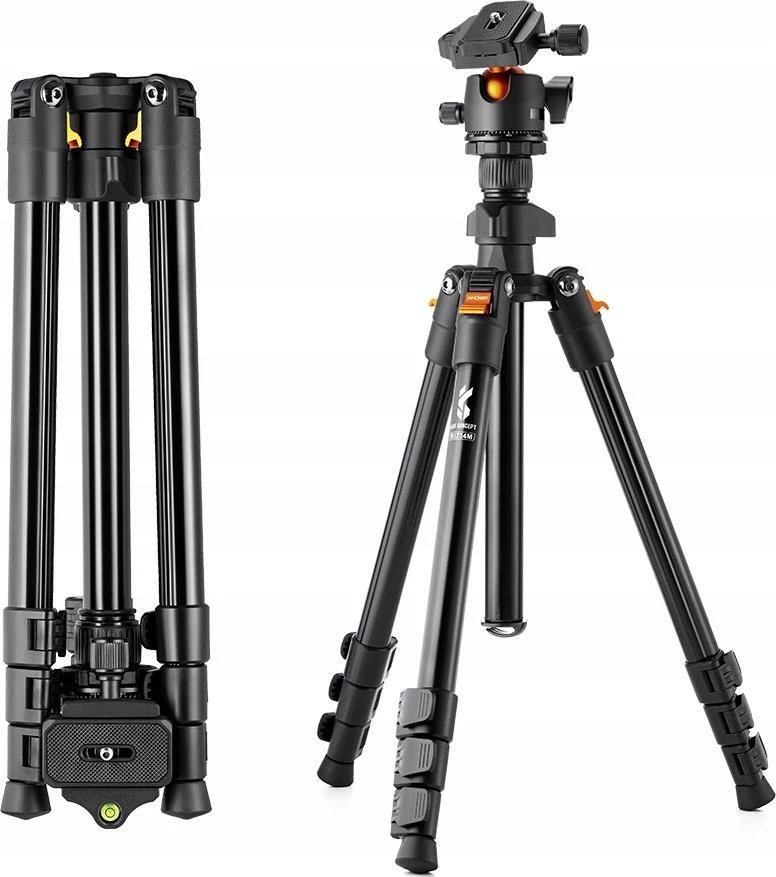 Tripod K&F SB6872 (KF09.101) 160 cm, 8 kg, kokë topi 360°, 1/4\", i zi