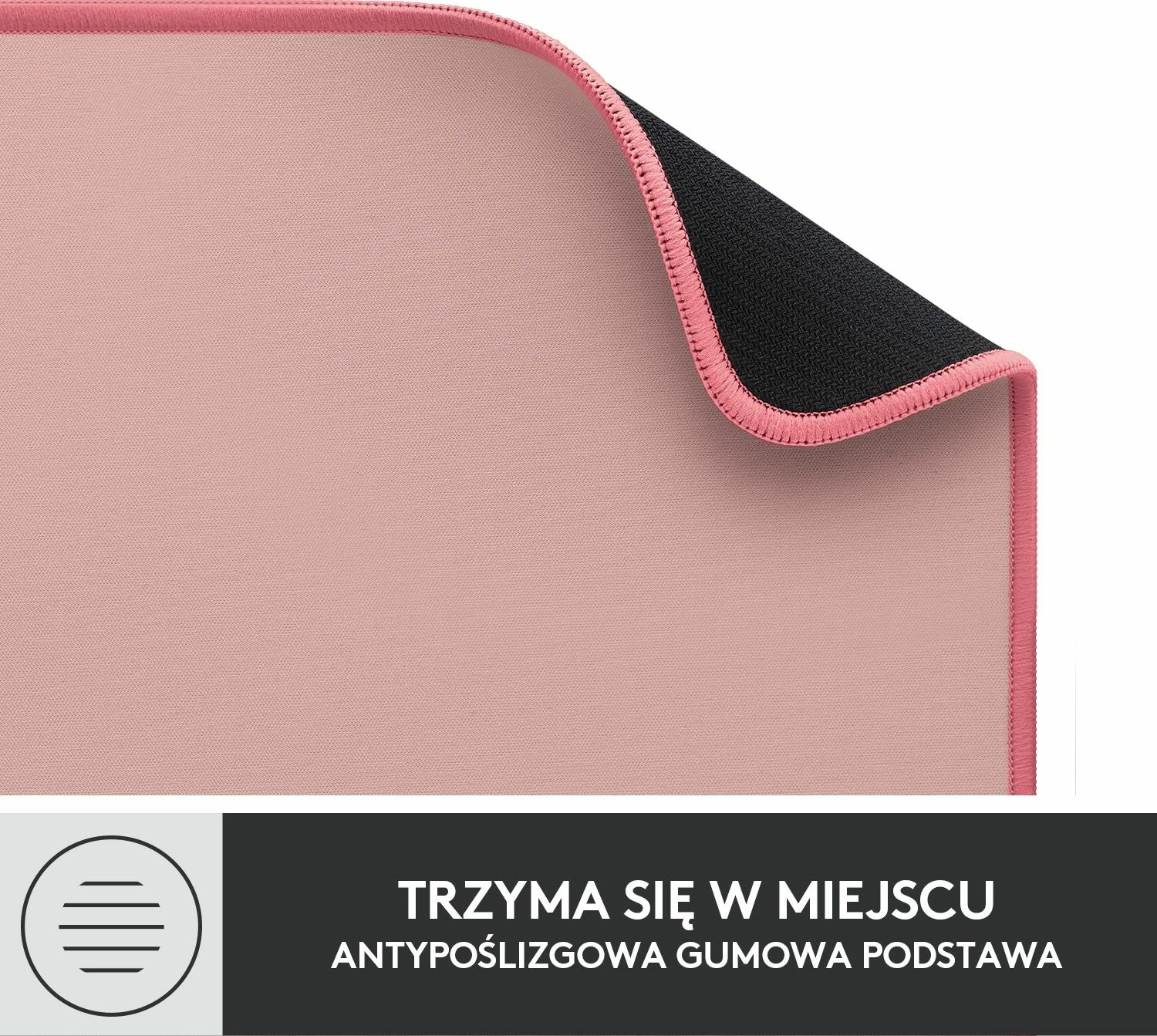 Mauspad Logitech Studio Desk Mat 956-000053 70x30cm, rozë e errët