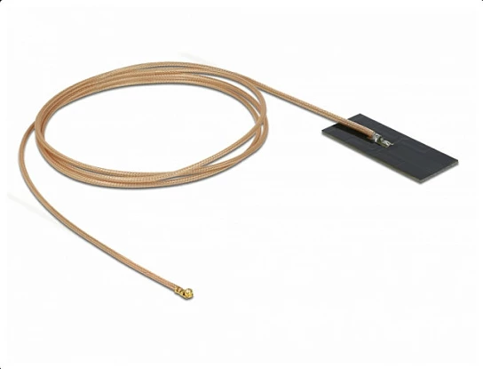 Antenë WiFi DeLOCK 802.11 ac/ax, MHF I, RG-178 1m, PCB interne me ngjitje, 0.5-1.2 dBi, e zezë