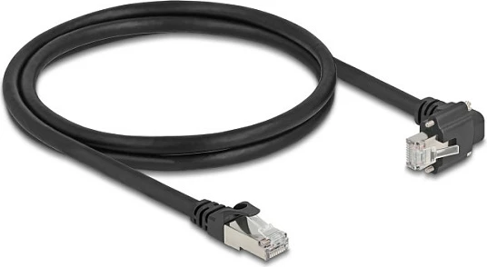 Kabllo rrjeti DeLOCK 80921 Cat6 1m RJ45 SF/UTP me konektor këndor, e zezë