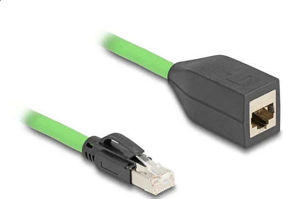 Kabllo rrjeti DeLOCK RJ45 Cat6A, zgjatues mashkull-në-femër 2 m, SF/UTP, PUR/TPU, e gjelbër