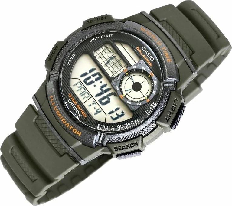 Orë dore për meshkuj Casio, e zezë