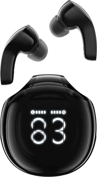 Kufje Acefast T9, wireless, Bluetooth 5.3, me ekran LED, të zeza