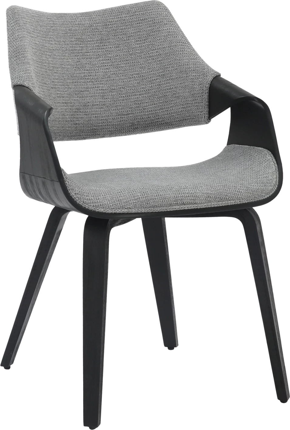 Karrige për tavolinë ngrënieje NETTO FH9976.02, kornizë druri, pëlhurë ngjyrë zezë-gri, 55x56x83.5 cm