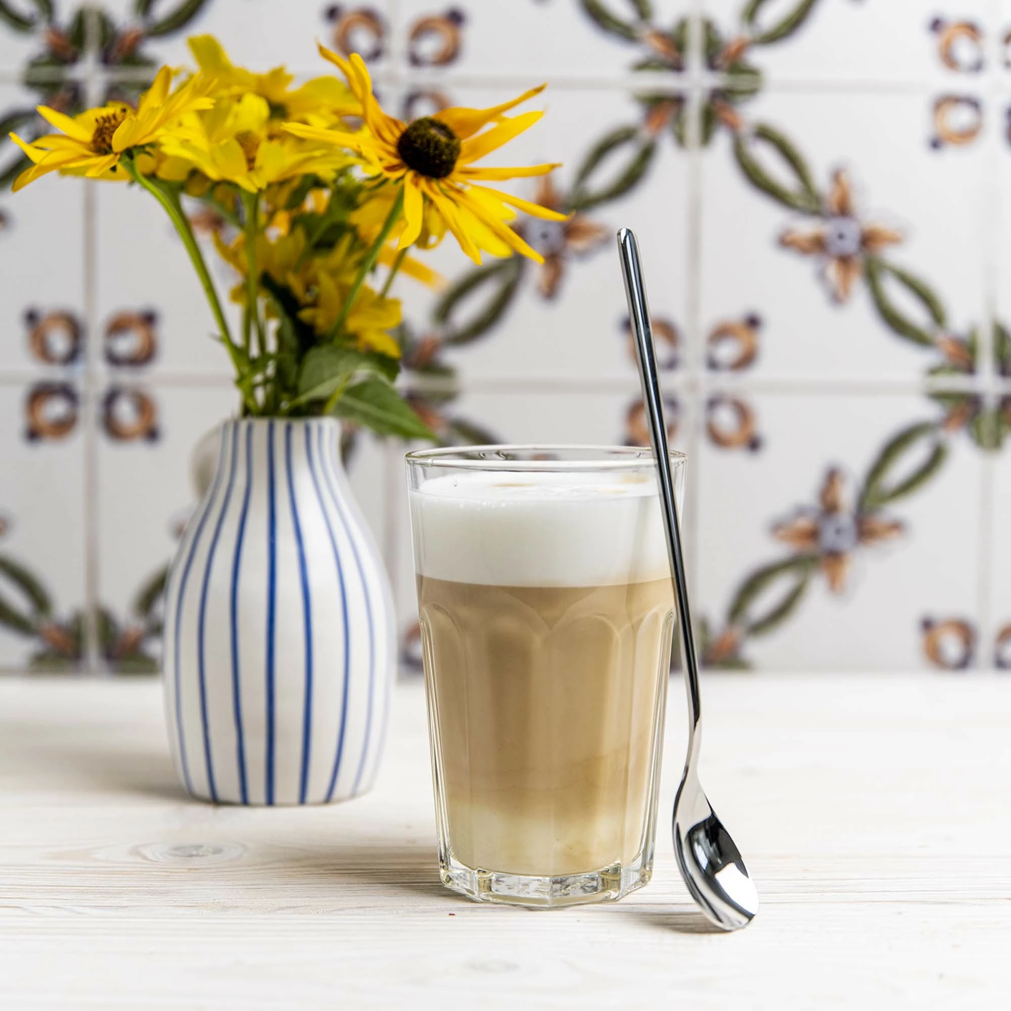 Lugë latte OVE Amarone 209 mm, çelik inox 18/10, set 12 copë, argjend