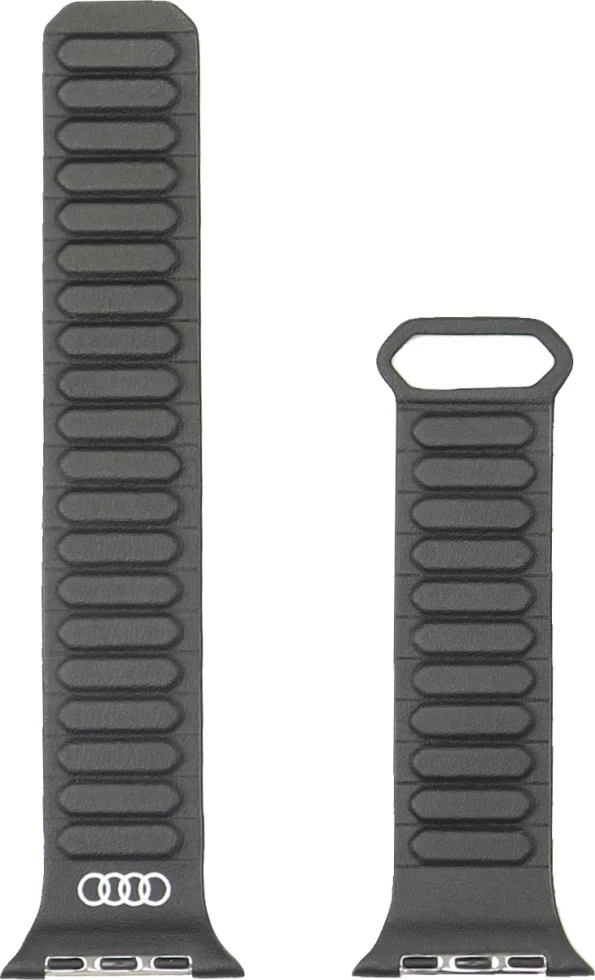 Rrip për Apple Watch Audi Logo, lëkurë sintetike, magnetik, i zi, 44/45/46/49 mm