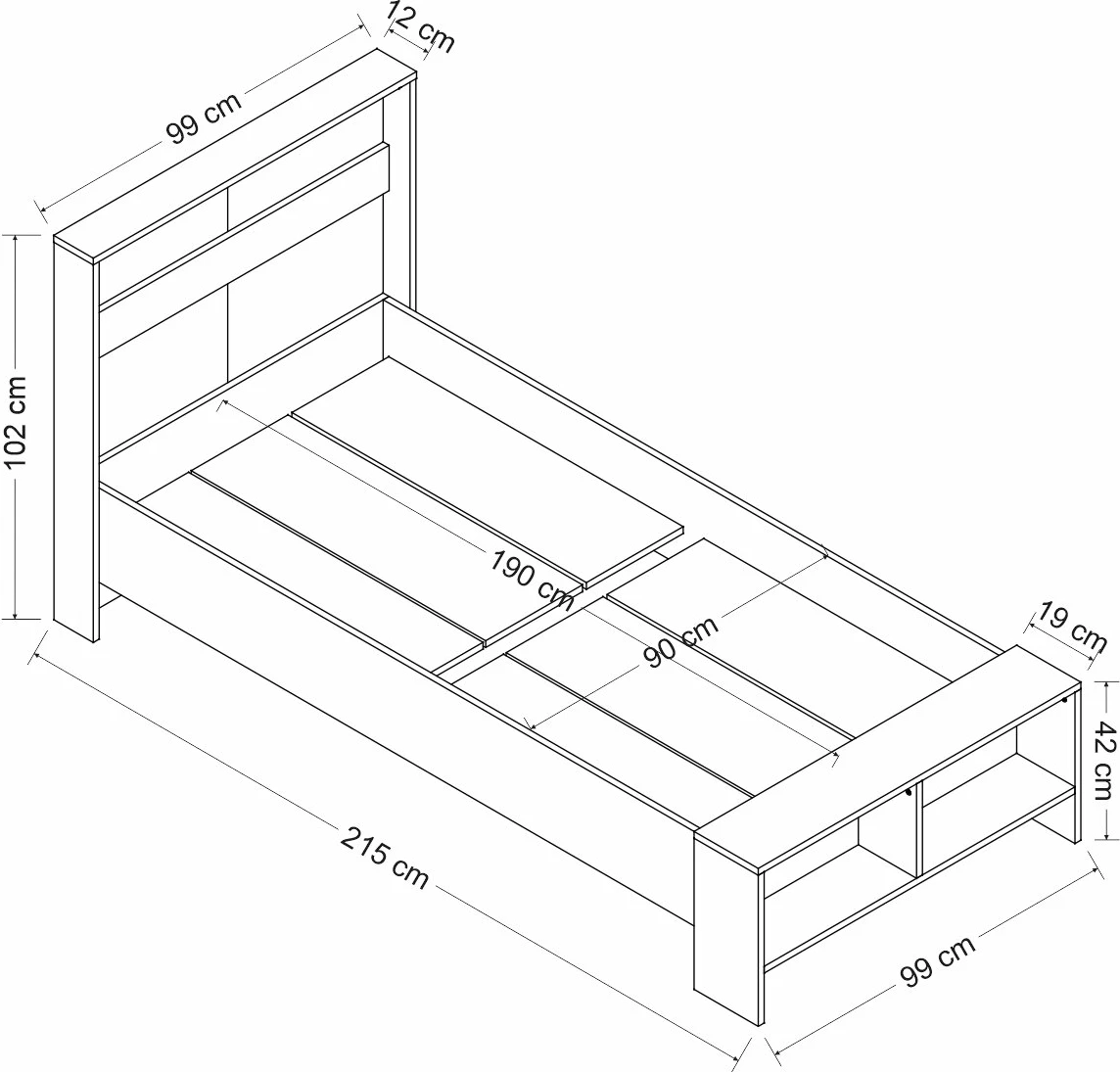 Set mobiljesh për dhomë gjumi, Skye Decor, e bardhë, antracit