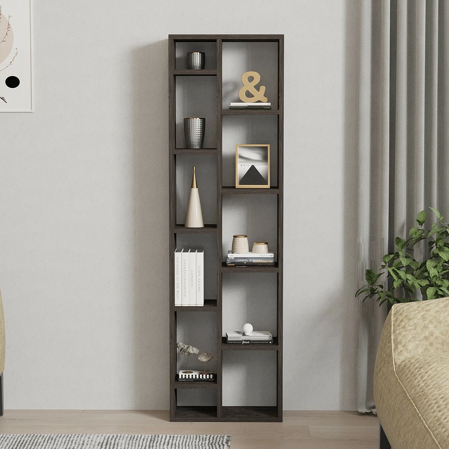 Raft librash Hanah Home, Tomi, ngjyrë antracit